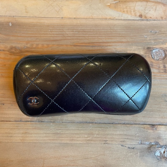 CHANEL Other Chanel Sunglasses Case Black Quilted Leather Look